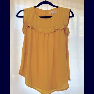 Ann Taylor Loft Short Sleeve Ruched Blouse